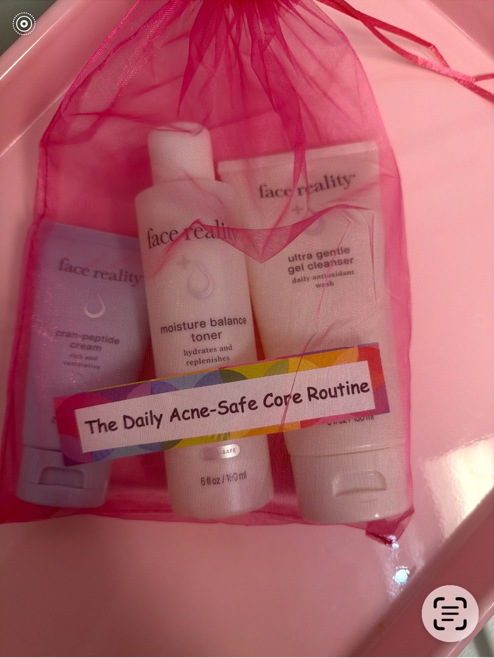 Face Reality Daily Acne-Safe Core Routine - Pink Mesh Gift Set